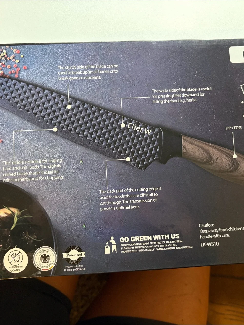 Chef.W Kitchen Knife Set - Black Blades with Brown Handles